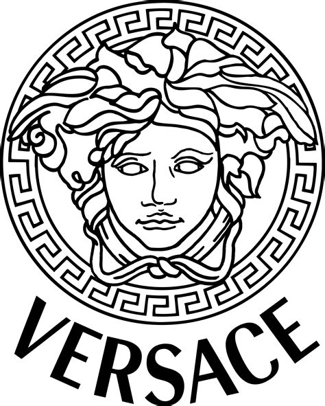 logotipo de versace|versace logo black and white.